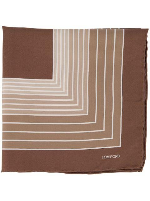 striped silk pocket square by TOM FORD