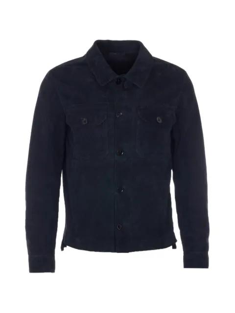 suede button-up jacket by TOM FORD