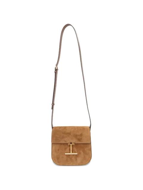 suede logo-detail shoulder bag by TOM FORD