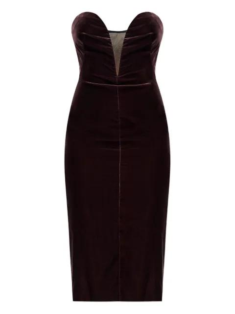 sweetheart-neckline midi dress by TOM FORD