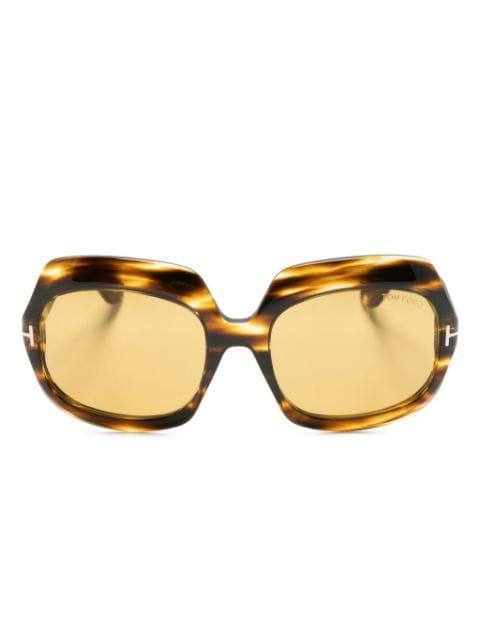 tortoiseshell-effect oversize-frame sunglasses by TOM FORD