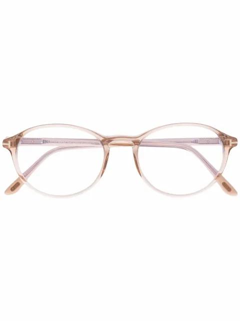 tortoiseshell-effect round-frame glasses by TOM FORD