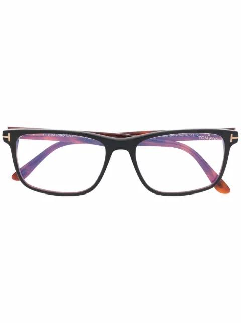 tortoiseshell-effect square-frame glasses by TOM FORD