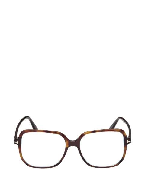 tortoiseshell-effect square-frame glasses by TOM FORD