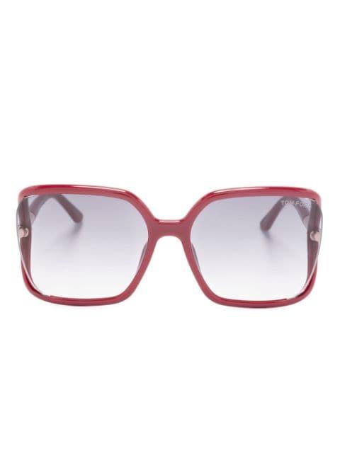 tortoiseshell oversize-frame sunglasses by TOM FORD