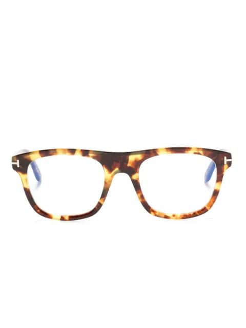 tortoiseshell square-frame glasses by TOM FORD