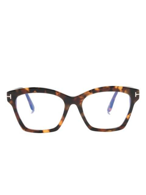 tortoiseshell square-frame glasses by TOM FORD