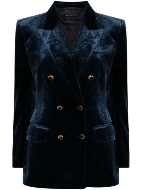 velvet double-breasted blazer by TOM FORD