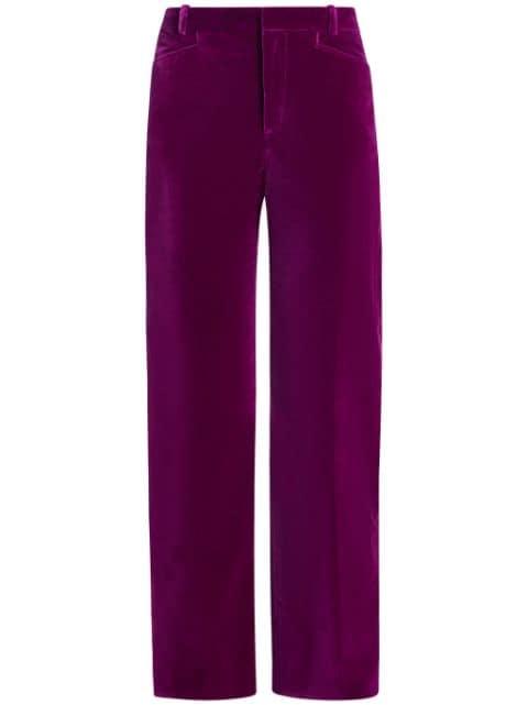 velvet flare trousers by TOM FORD
