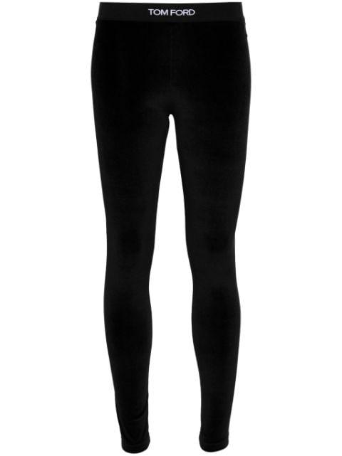 velvet logo-waistband leggings by TOM FORD