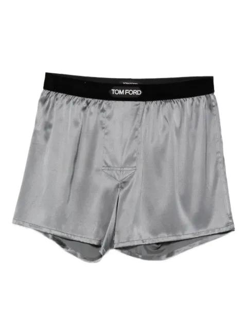 velvet-waistband logo-patch boxer by TOM FORD