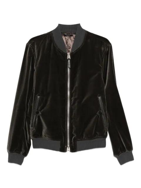 velvet zip-front bomber jacket by TOM FORD