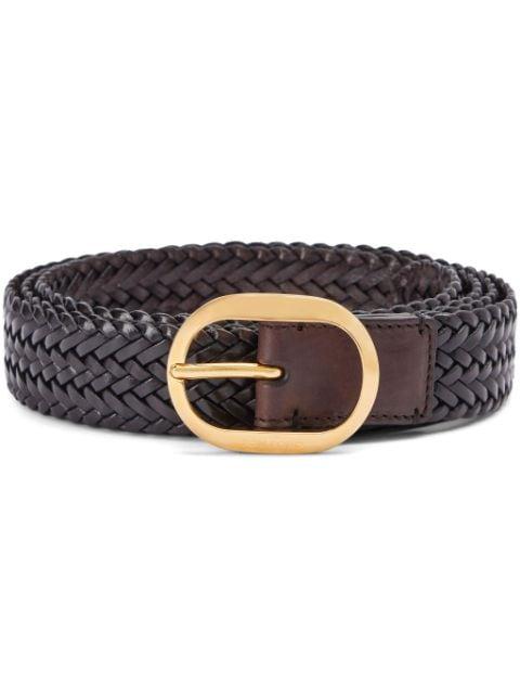 woven leather belt by TOM FORD