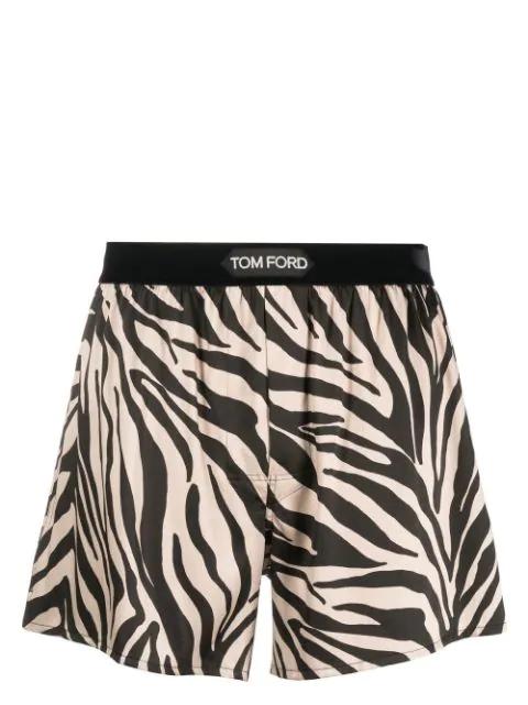 zebra-print silk boxers by TOM FORD