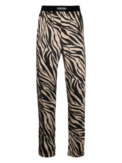zebra-print silk pyjama bottoms by TOM FORD