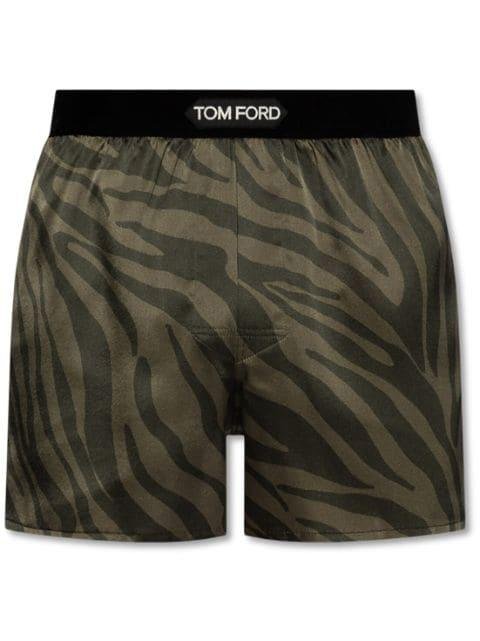 zebra-print stretch-silk boxers by TOM FORD