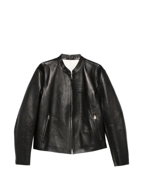 zip-fastening leather jacket by TOM FORD