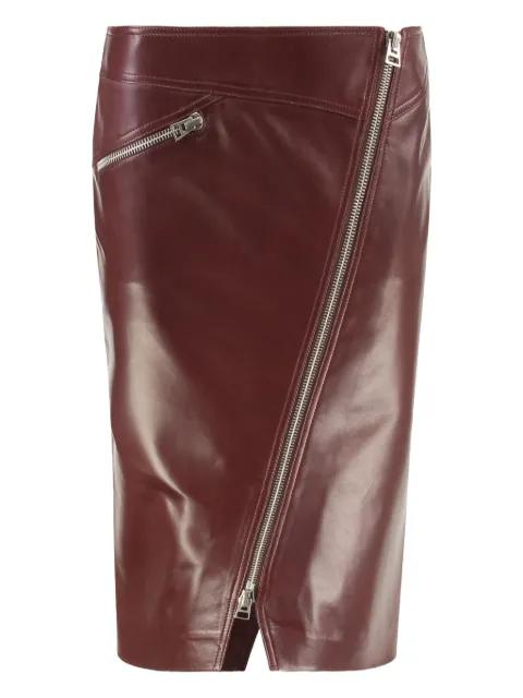 zip-pocket leather skirt by TOM FORD
