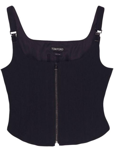zip-up corset tank top by TOM FORD