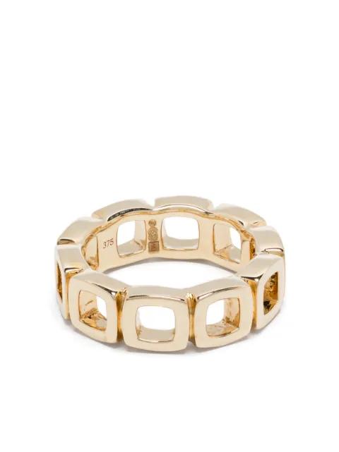 9K yellow gold Cushion ring by TOM WOOD