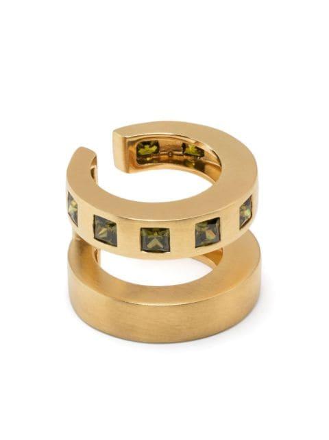 Arch Zirconia Double cuff earrings by TOM WOOD
