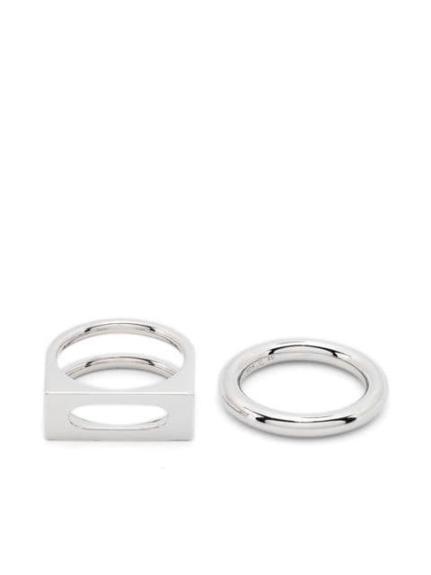 Cage rings (set of two) by TOM WOOD