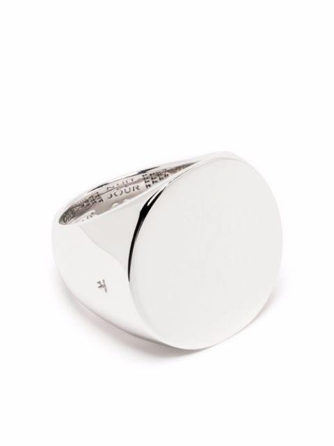 Clean Circle sterling silver signet ring by TOM WOOD