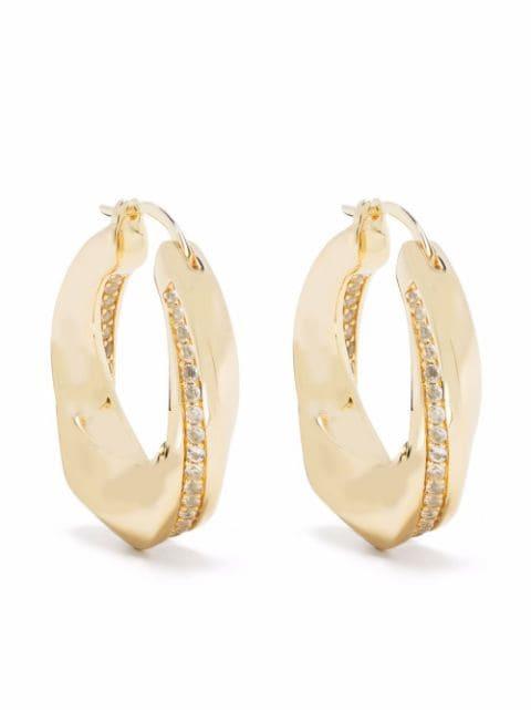 Infinity Rock-Crystal gold-plated sterling-silver hoops by TOM WOOD