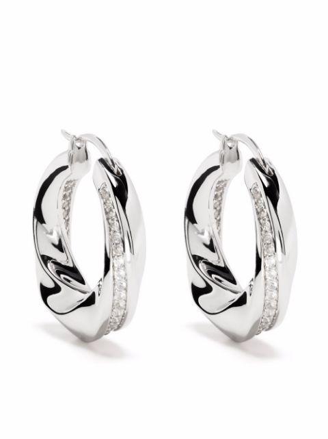 Infinity crystal rock hoop earrings by TOM WOOD