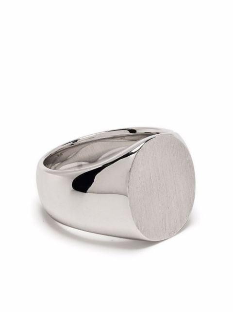 Oval Satin signet ring by TOM WOOD