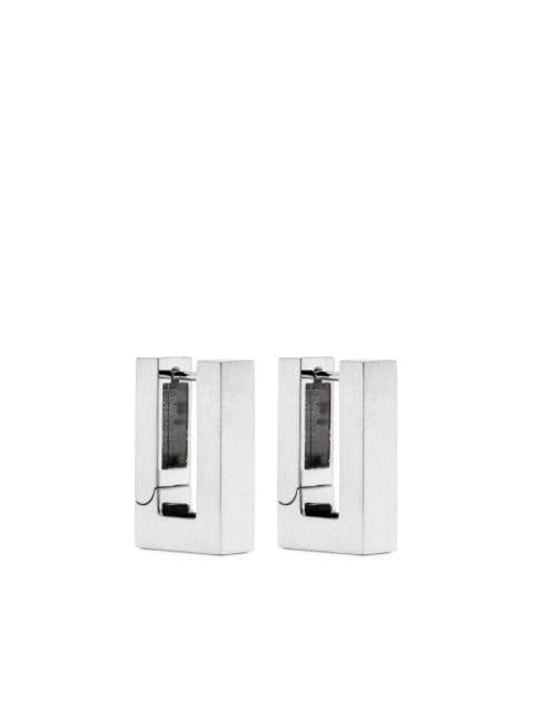 Satin square hoop earrings by TOM WOOD