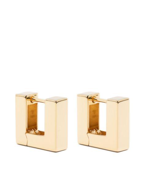 Square Hoops gold-plated earrings by TOM WOOD