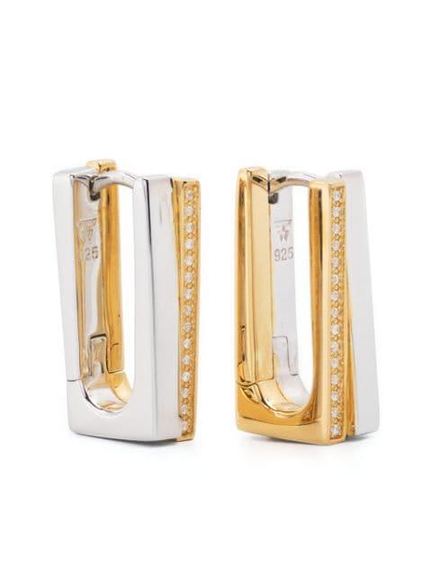 Step Hoops Duo CZ earrings by TOM WOOD