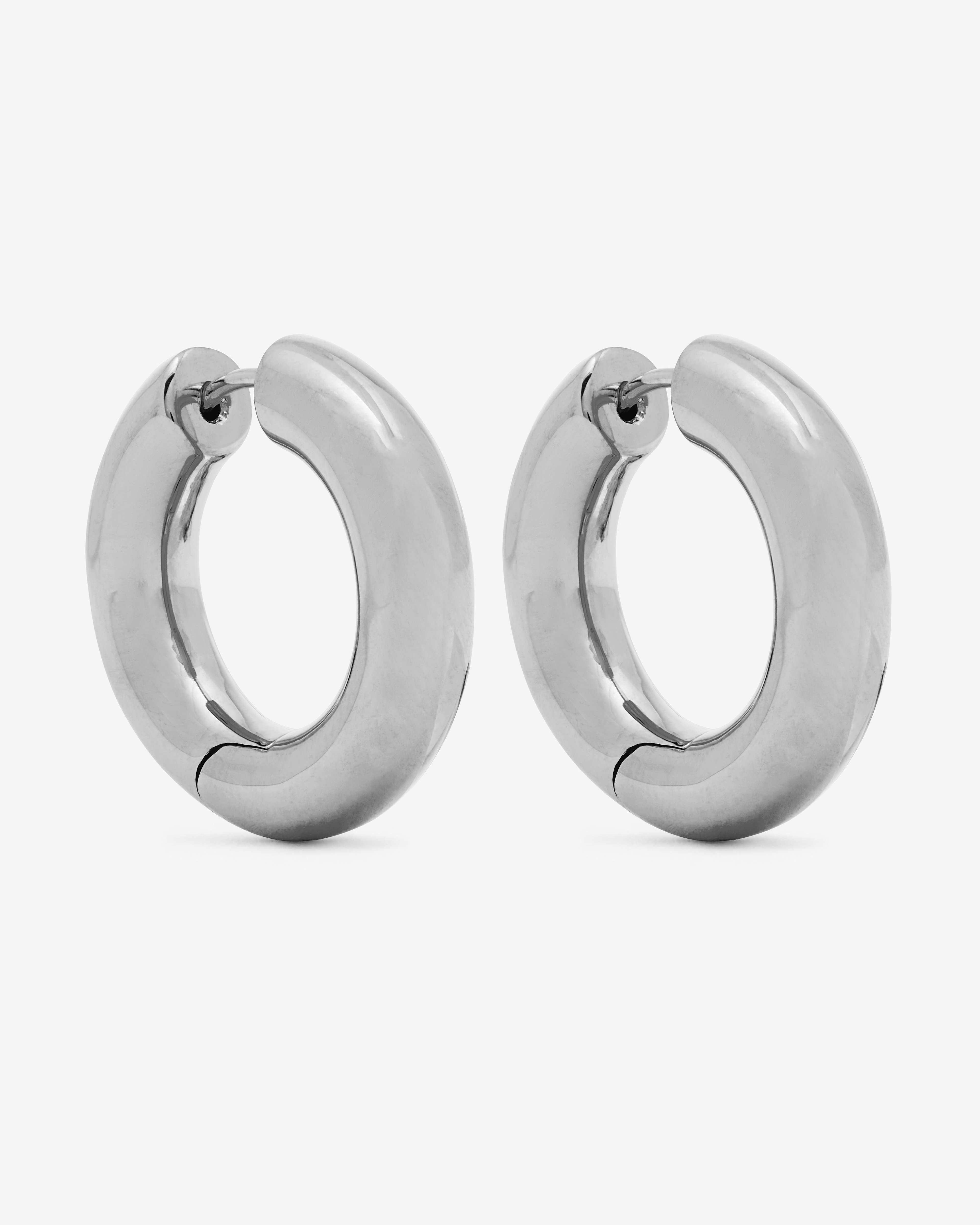 Tom Wood - Chunky Hoops Medium - (Silver) by TOM WOOD