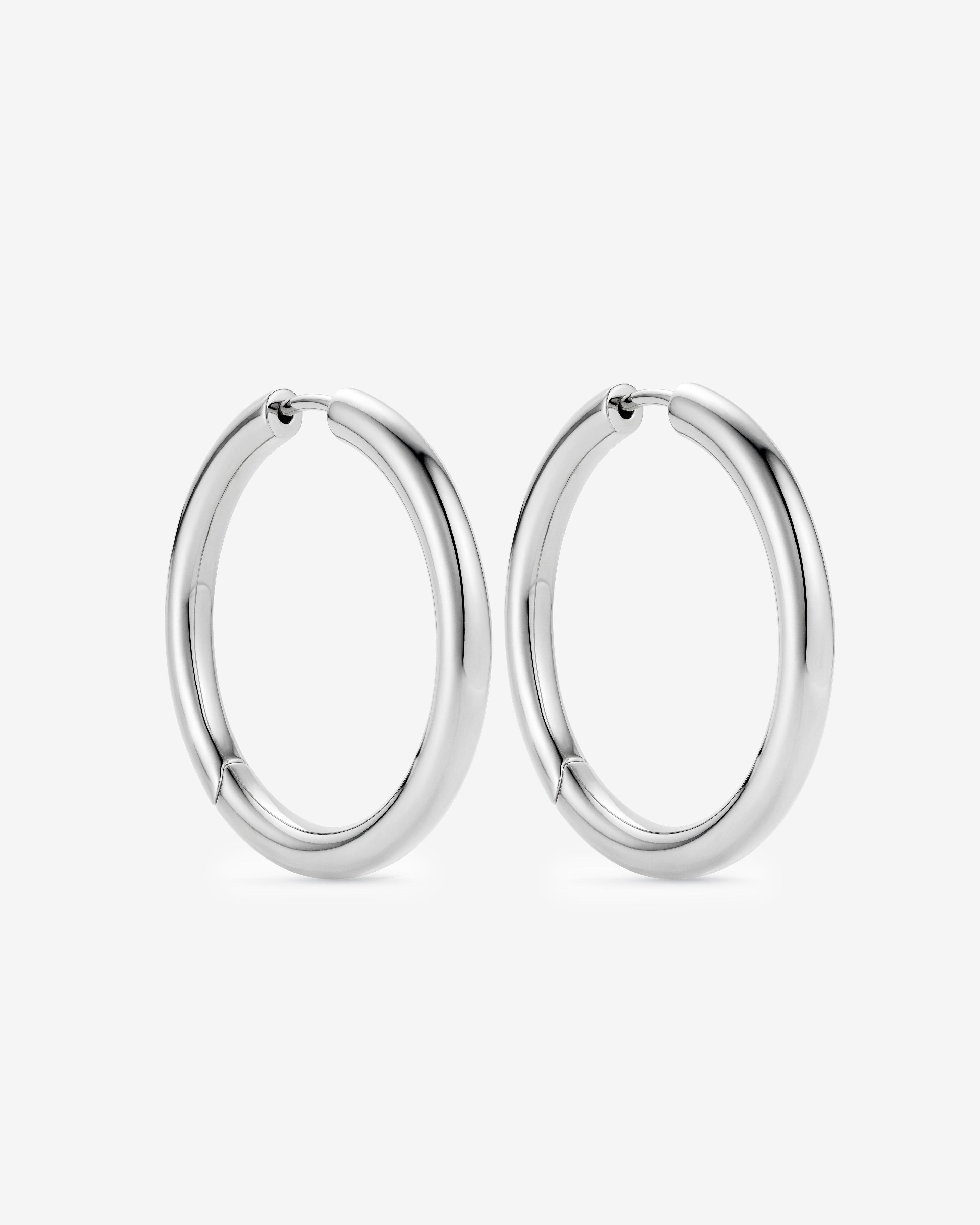 Tom Wood  - Classic Hoops Large -  (Silver) by TOM WOOD