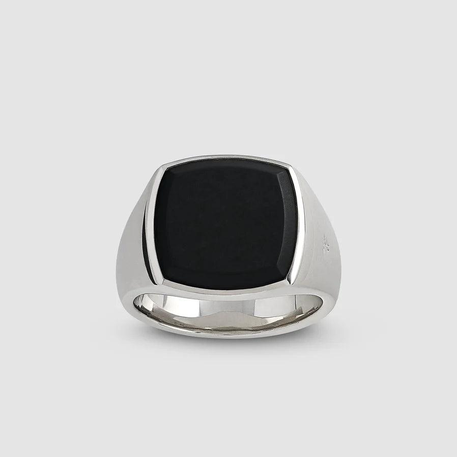 Tom Wood - Cushion Black Onyx Ring by TOM WOOD