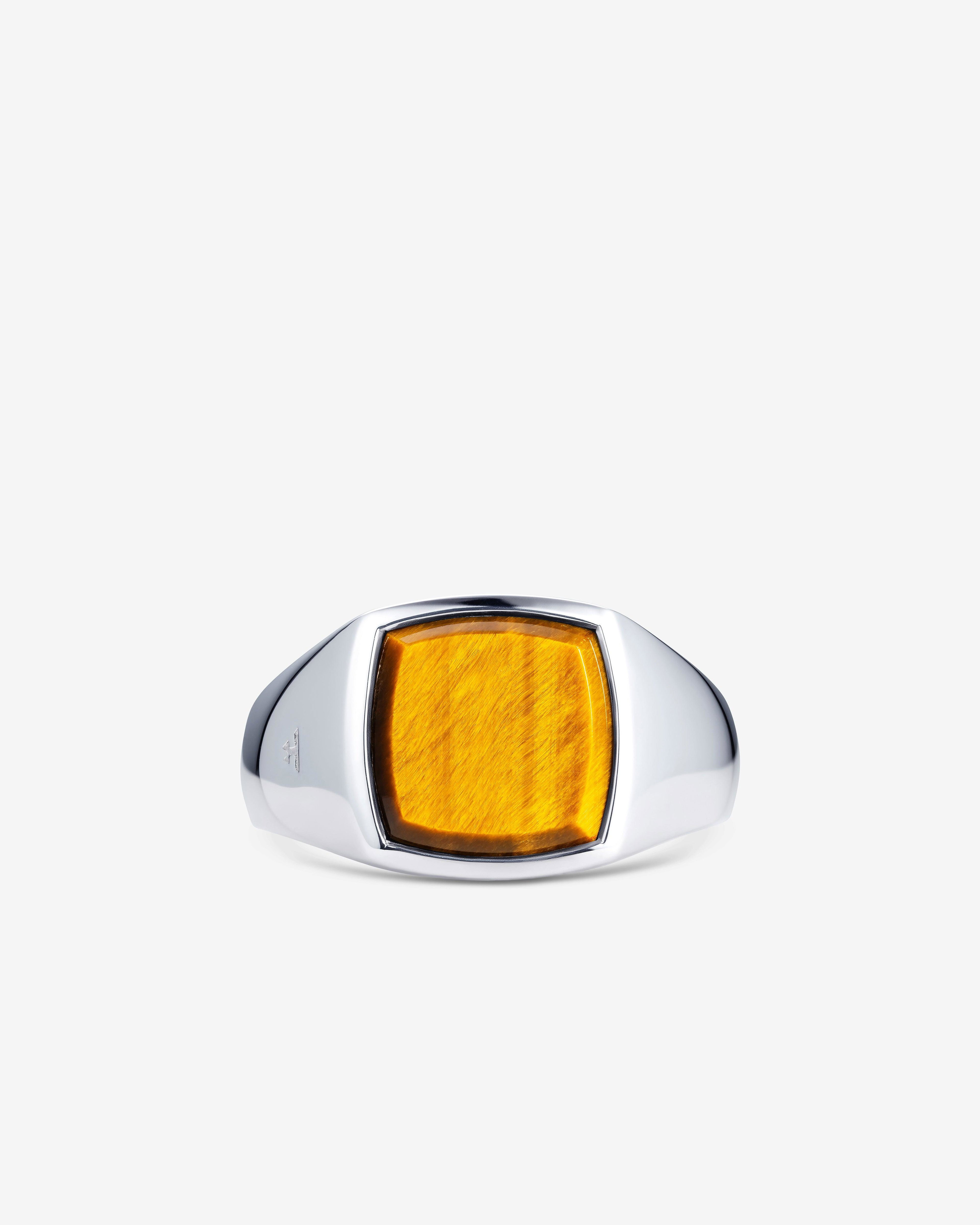 Tom Wood  - Kay Ring Tigers Eye - (Silver) by TOM WOOD