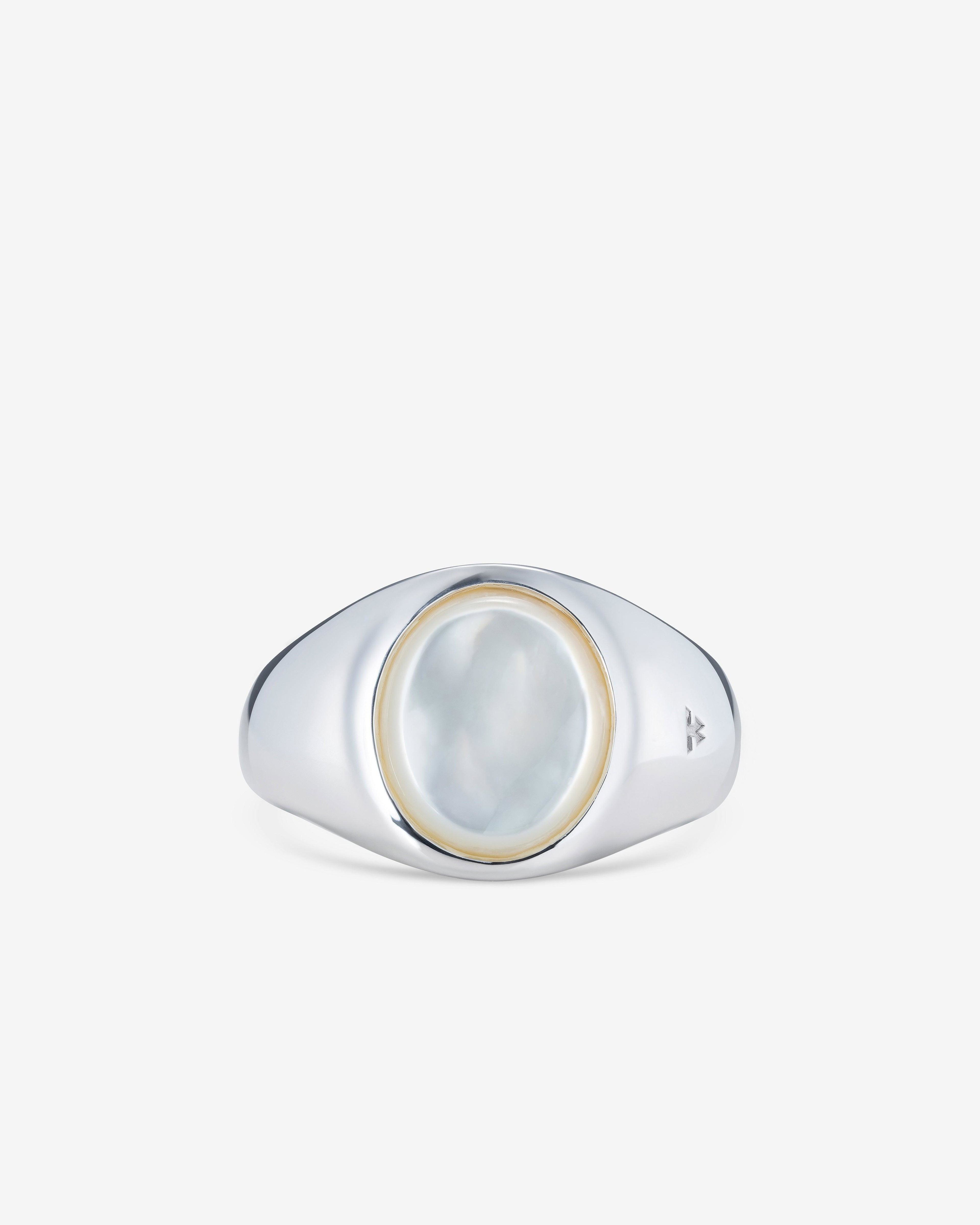 Tom Wood  - Kim Ring White Mop -  (Silver) by TOM WOOD