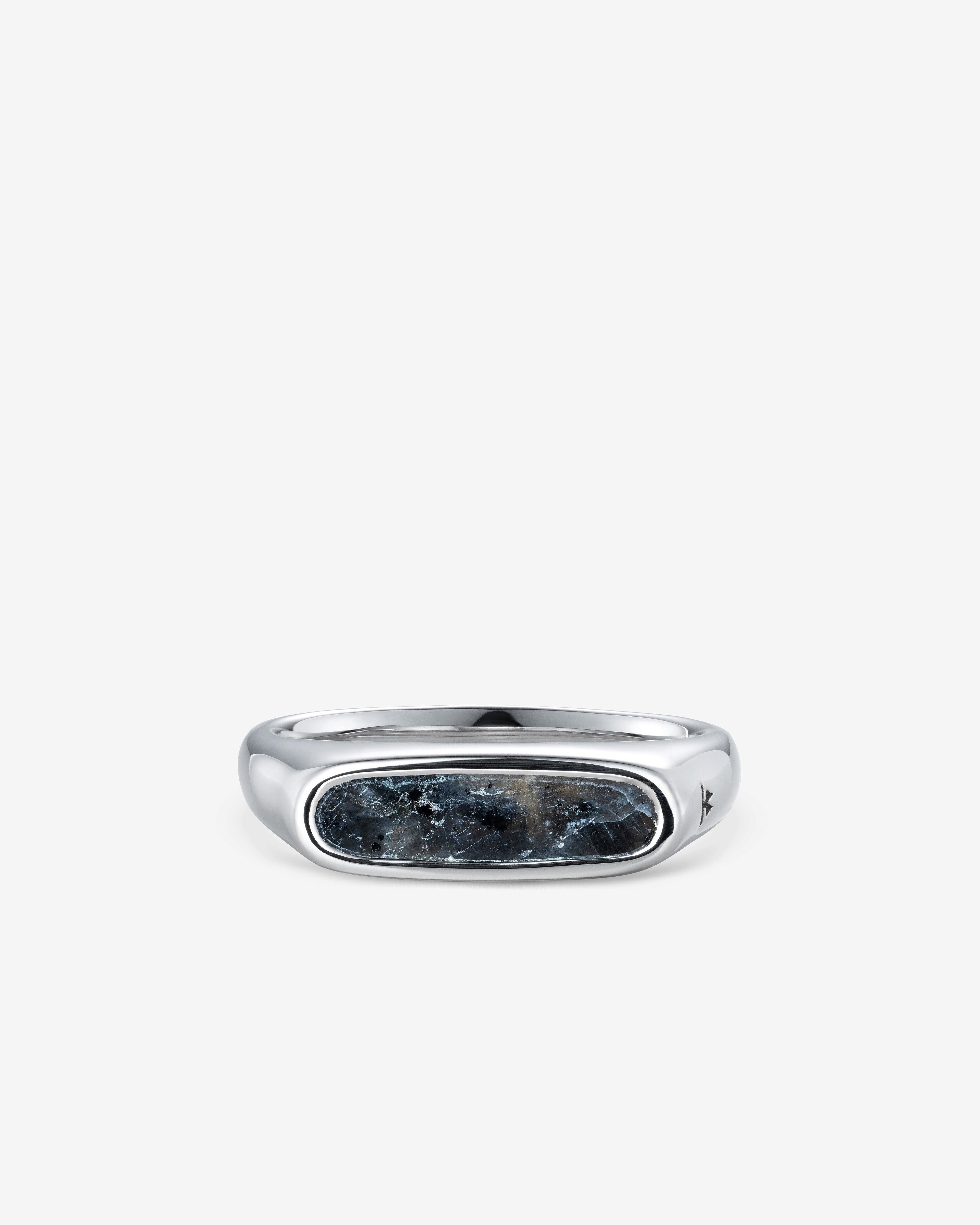 Tom Wood  - Mario Ring Larvikite -  (Silver) by TOM WOOD