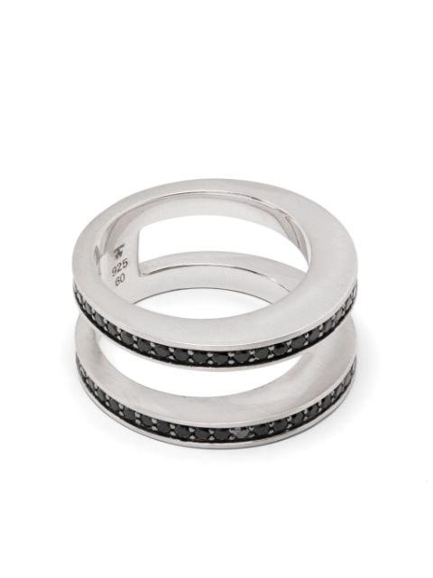 Vault Double Black Spinel slip-on ring by TOM WOOD