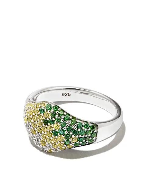 gradient crystal-embellished ring by TOM WOOD