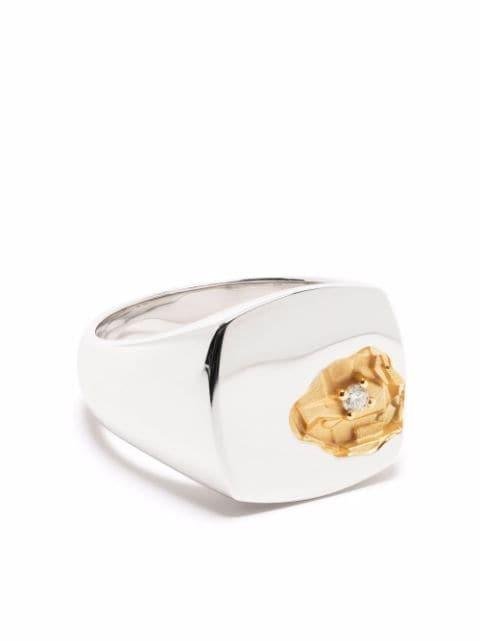 large mined diamond ring by TOM WOOD