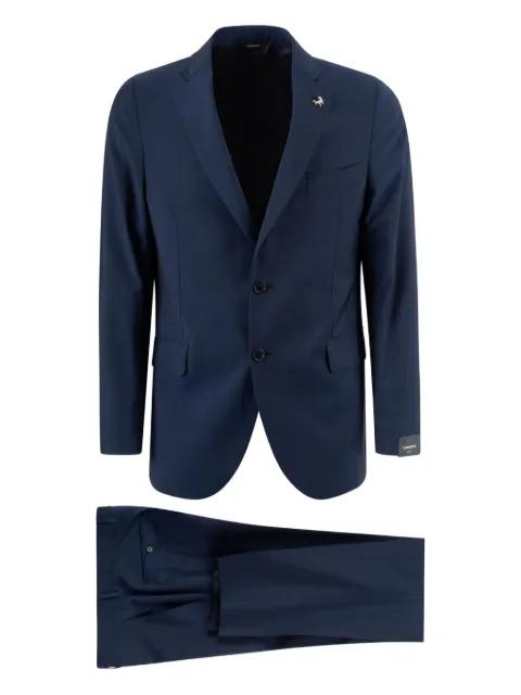 three-button navy suit by TOMBOLINI