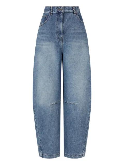 adjustable-back tapered jeans by TOMBOY
