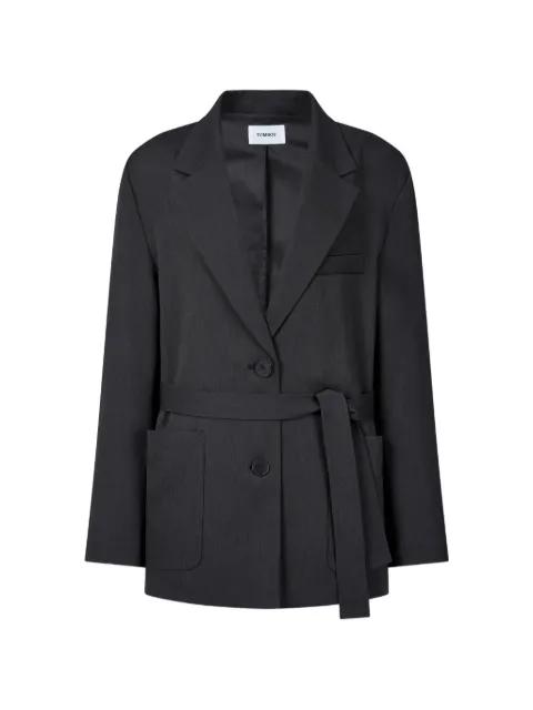 belted button-back jacket by TOMBOY