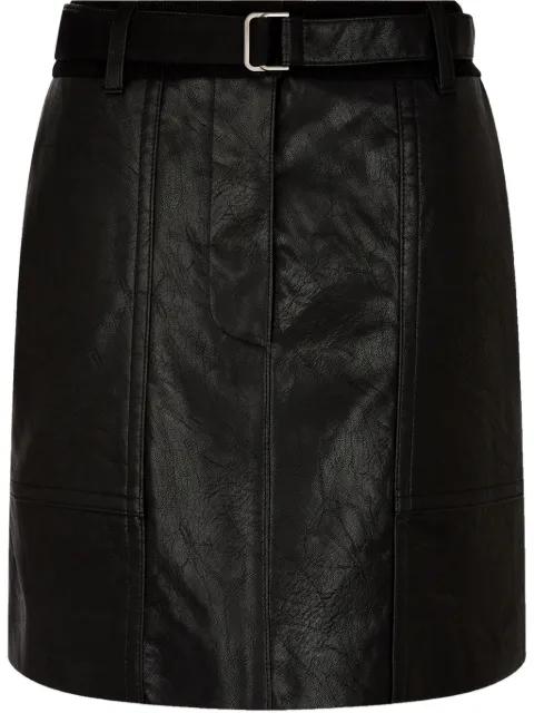 belted leather mini skirt by TOMBOY
