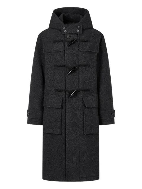 boucle hoodied duffle coat by TOMBOY
