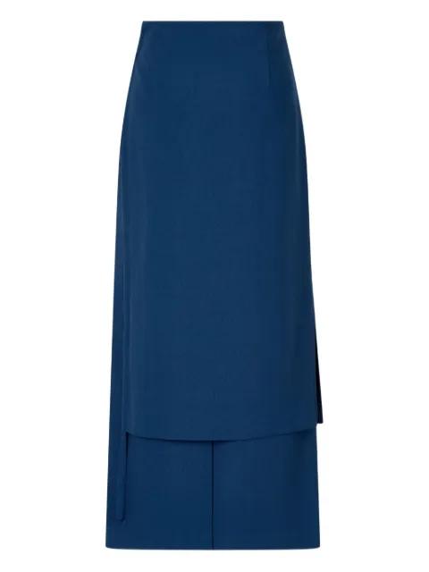 buckle wrap long skirt by TOMBOY