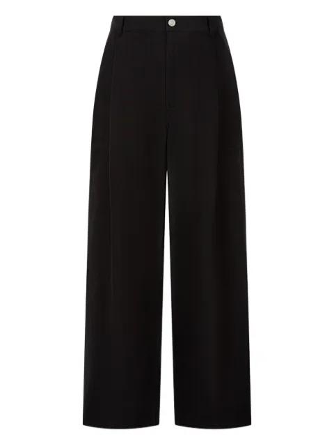 button-detail cotton trousers by TOMBOY