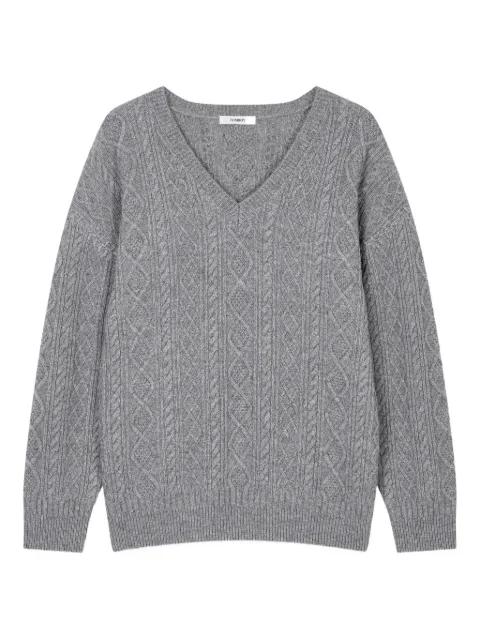 cable knit v-neck sweater by TOMBOY